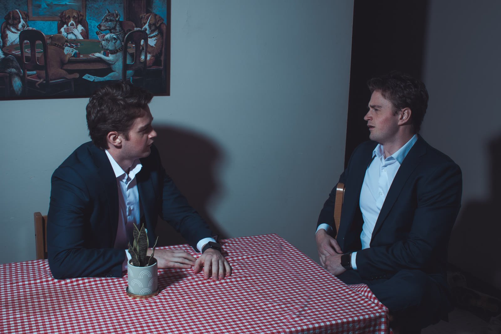 From "Self Detective," a moody two-shot lit for a short film look.