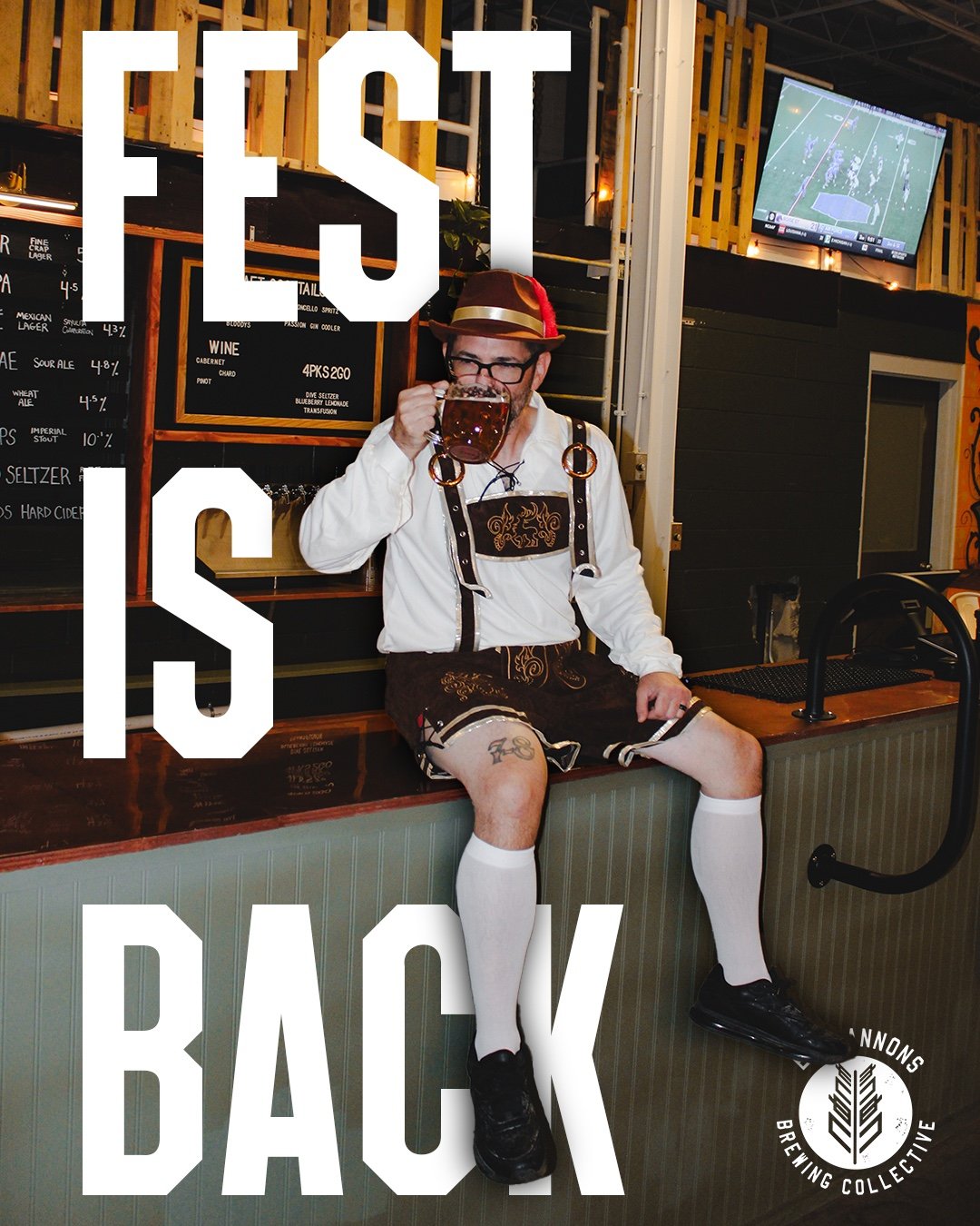 Fest Is Back — graphic design for Eli Cannon's Brewing Collective